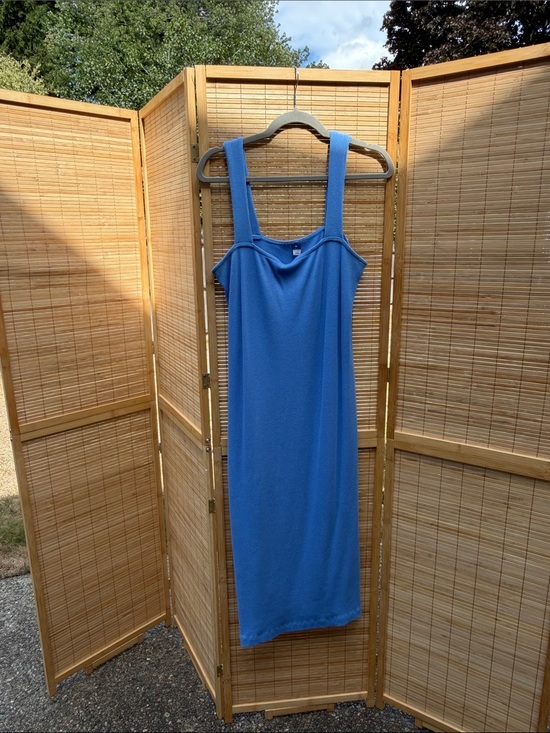 Dresses & Skirts - Blue Sleeveless Midi Dress - Women's Classic Tank Dress